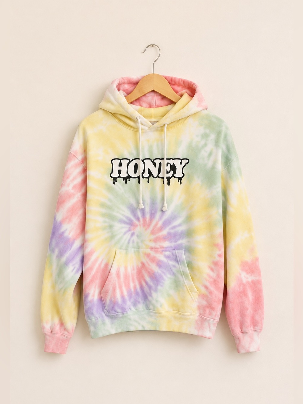 Biss Honey Graphic Tie Dye Oversized Hooded Sweatshirt XL